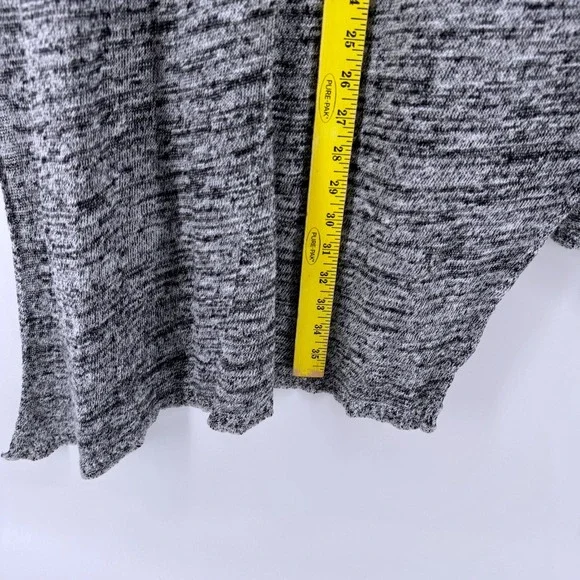 Free People Womens Large Beach Asymmetrical High Low Knit Top Blue Marl Pockets - Picture 7 of 8